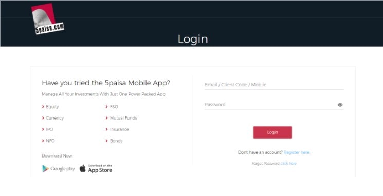 5paisa Login Page ID Trade Partner OTP Issue 5paisa Login Page ID Trade Partner OTP Issue