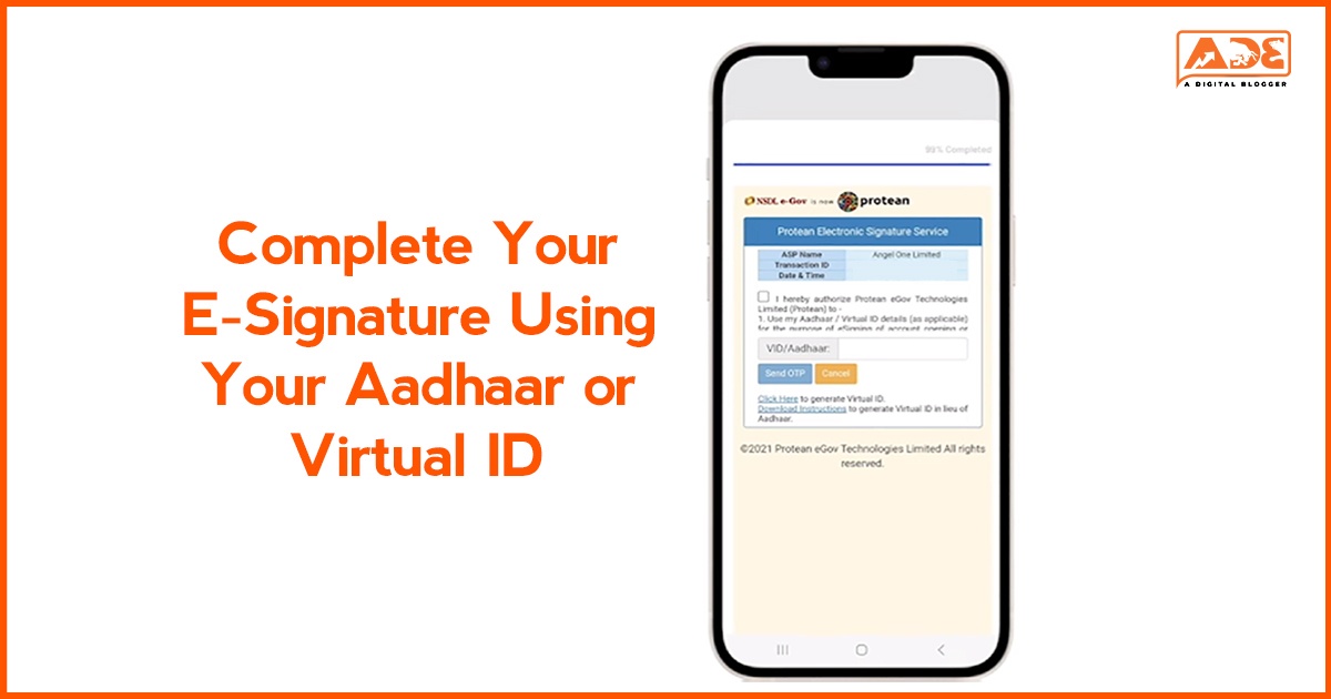 Complete Your E-Signature Using Aadhaar or Virtual ID for Angel One KYC Update