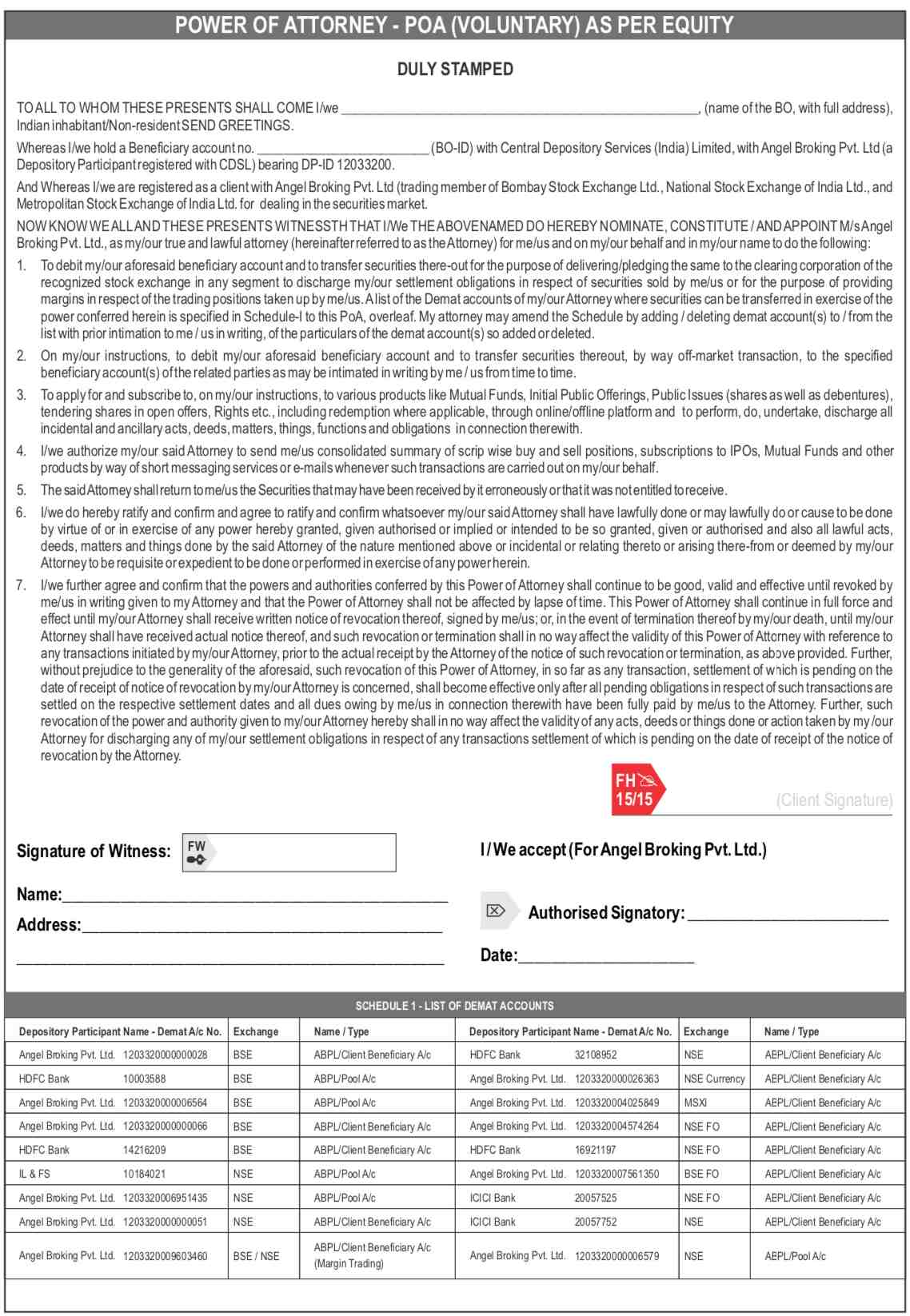 Angel Broking Account Opening Form