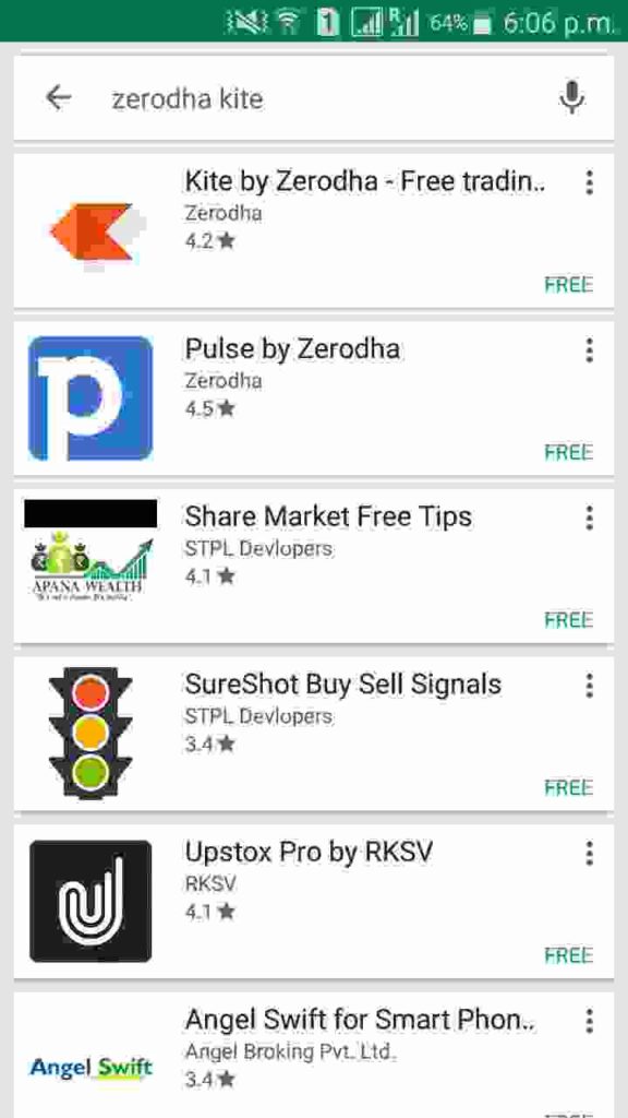 Zerodha Kite Mobile App