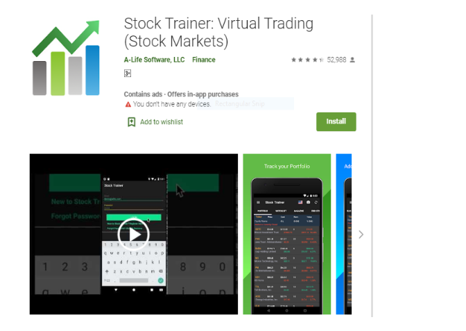 Virtual Trading Stock Trainer Game